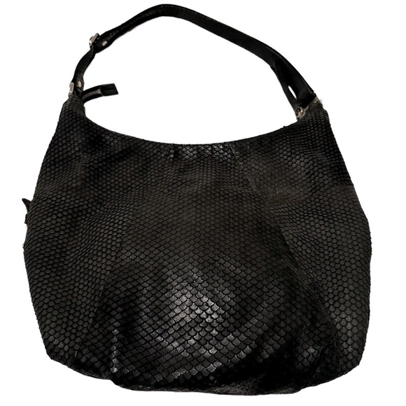 Vintage Stuart Weitzman Snake Skin Hobo Bag. Black. GUC - Picture 1 of 9